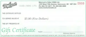 Gift Certificates